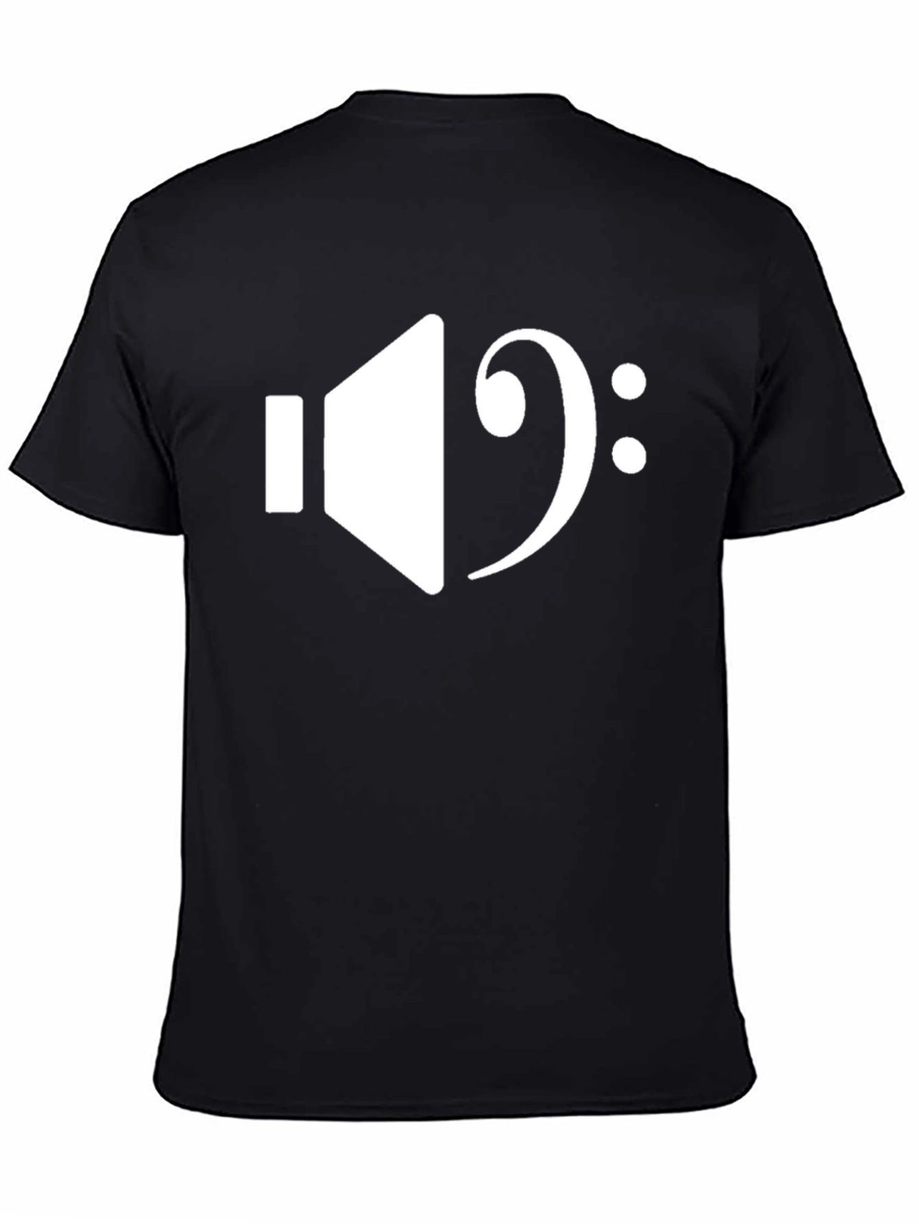 Music Lover T-Shirt: Bass Clef & Speaker Design