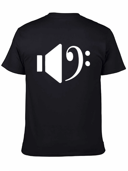 Music Lover T-Shirt: Bass Clef & Speaker Design
