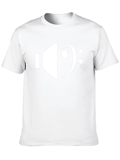 Music Lover T-Shirt: Bass Clef & Speaker Design