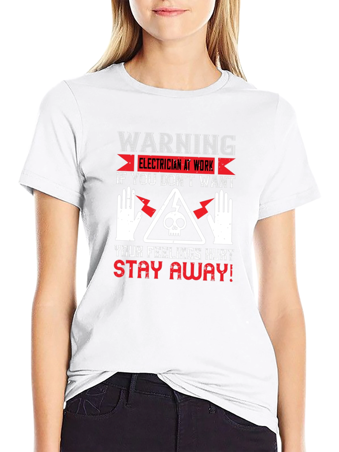Warning Electrician At Work Graphic T-Shirt