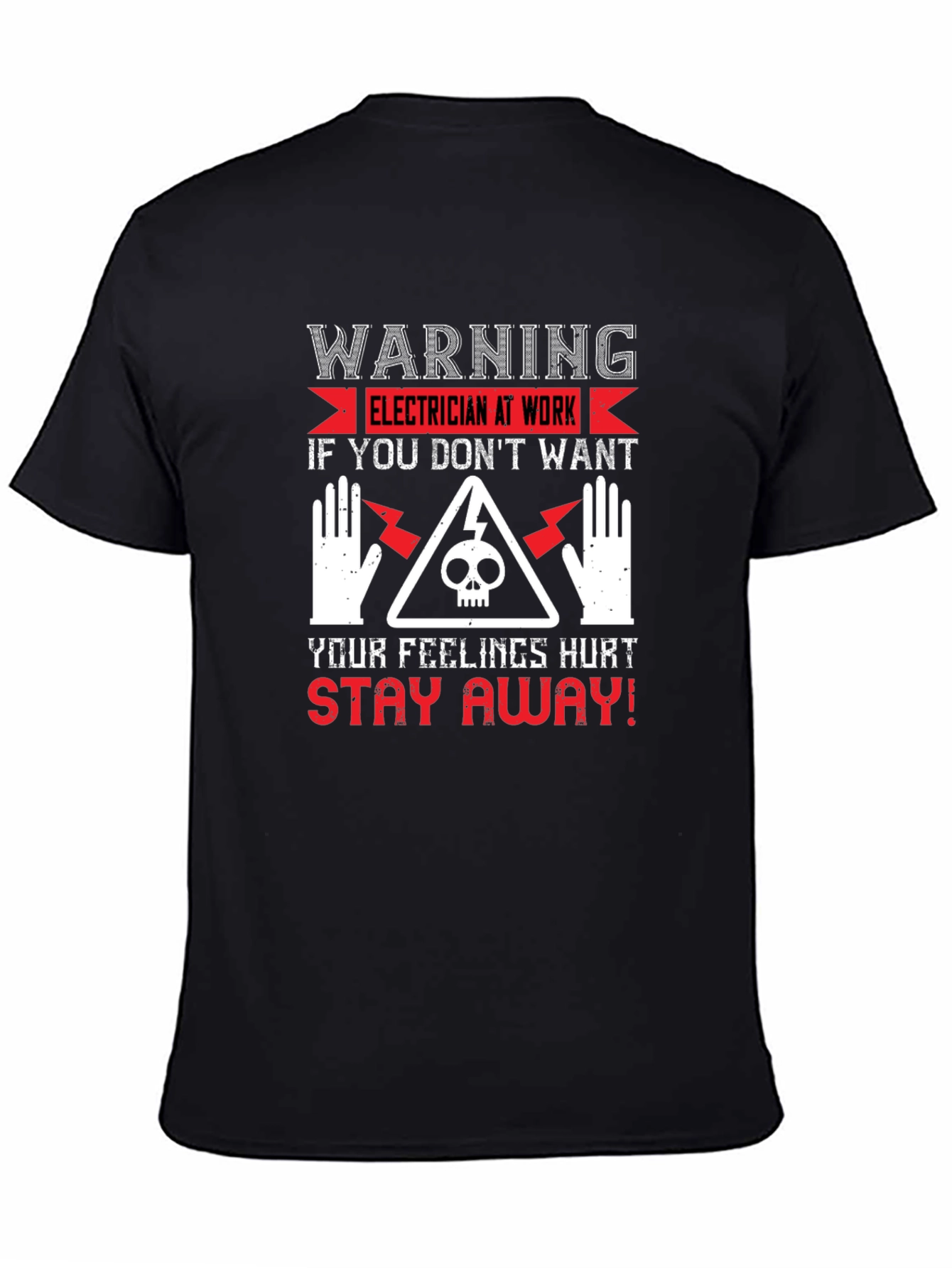Warning Electrician At Work Graphic T-Shirt