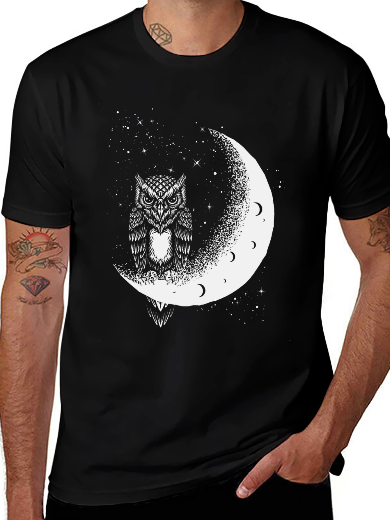 Owl Moon Black T-Shirt
