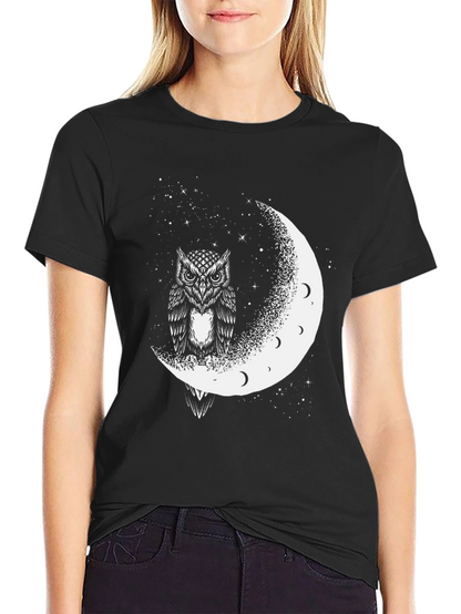 Owl Moon Black T-Shirt