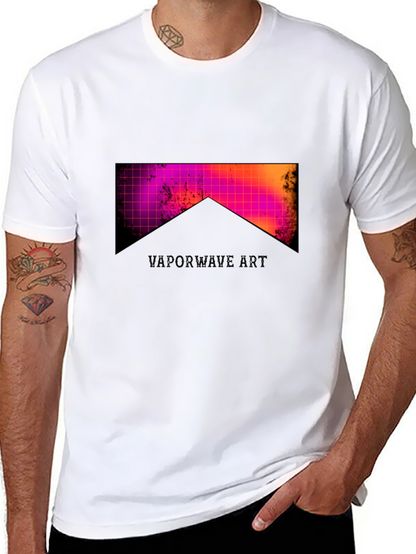Vaporwave Art Black Tee - Retro Style