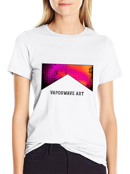 Vaporwave Art Black Tee - Retro Style