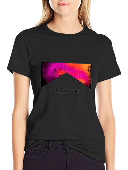 Vaporwave Art Black Tee - Retro Style