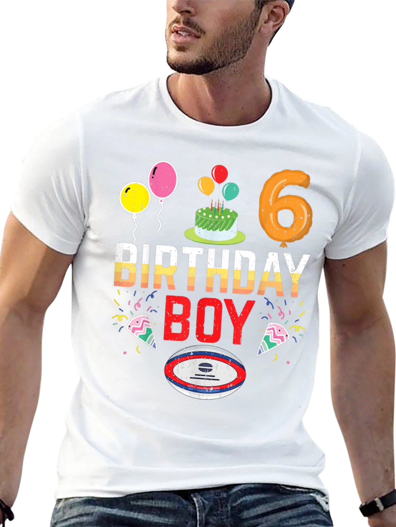 Birthday Boy Rugby T-Shirt - 6th Birthday