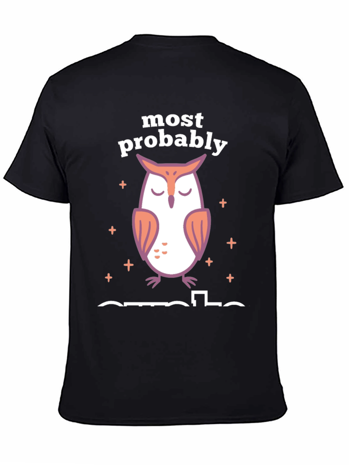 Most Probably Asleep Owl Graphic T-Shirt