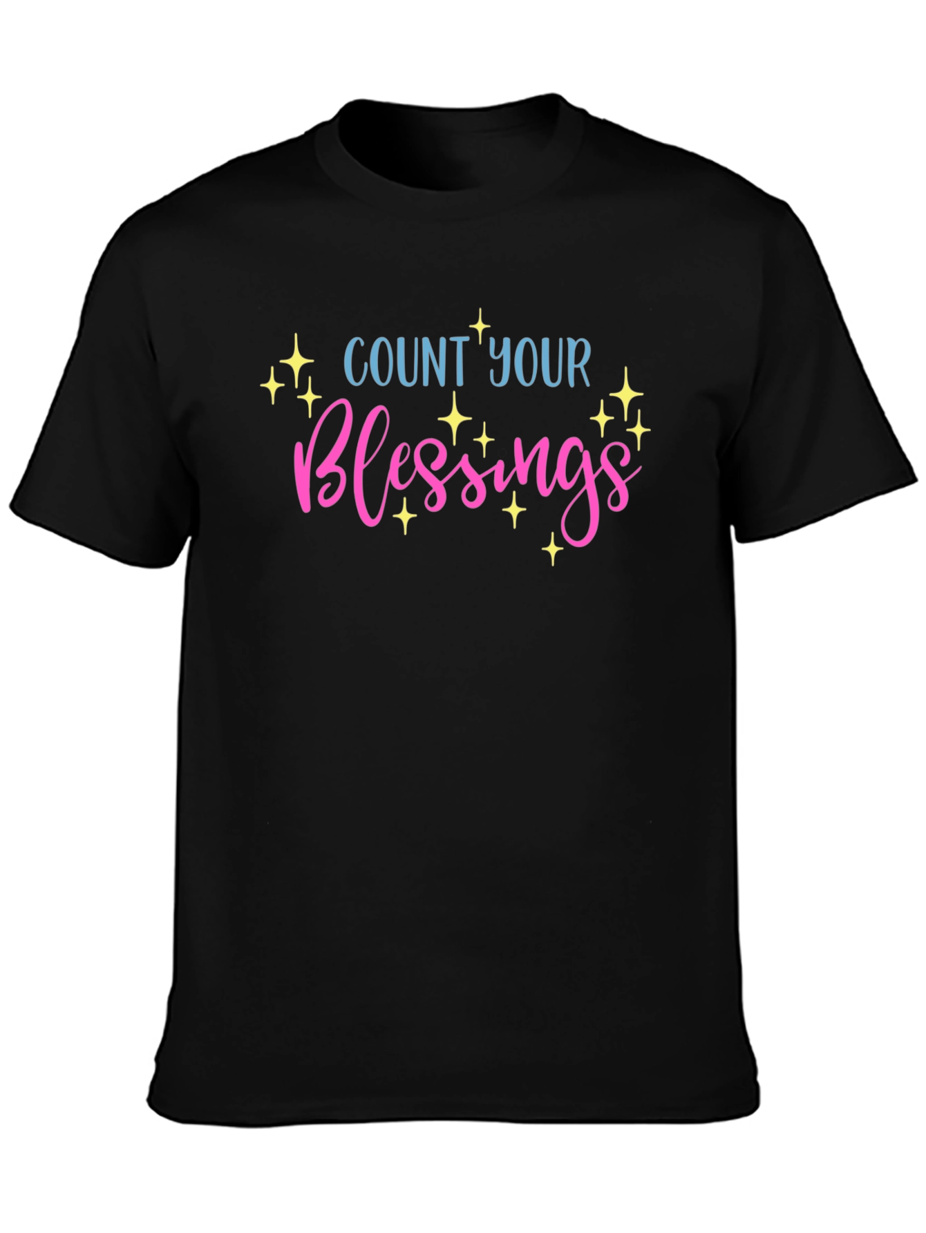 Count Your Blessings Graphic T-Shirt - Black