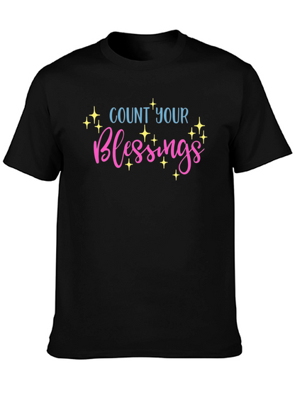 Count Your Blessings Graphic T-Shirt - Black