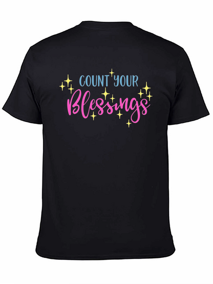 Count Your Blessings Graphic T-Shirt - Black
