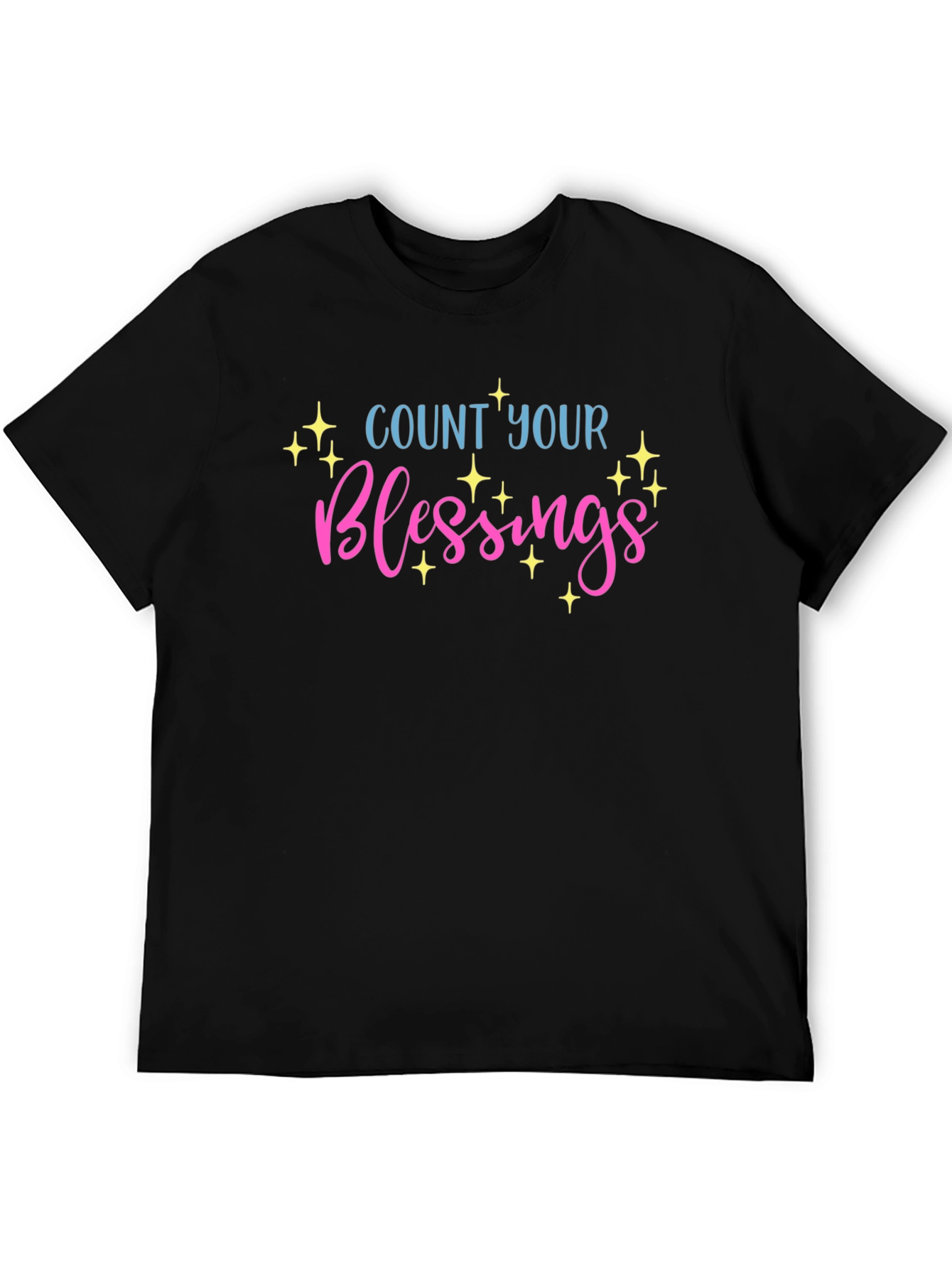 Count Your Blessings Graphic T-Shirt - Black
