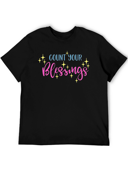 Count Your Blessings Graphic T-Shirt - Black