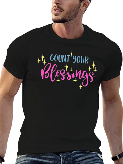 Count Your Blessings Graphic T-Shirt - Black
