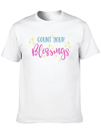 Count Your Blessings Graphic T-Shirt - Black