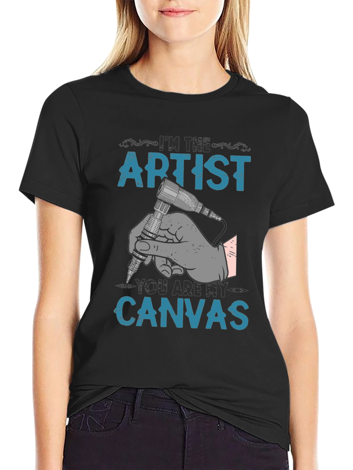 Artist Canvas T-Shirt - Tattoo Design