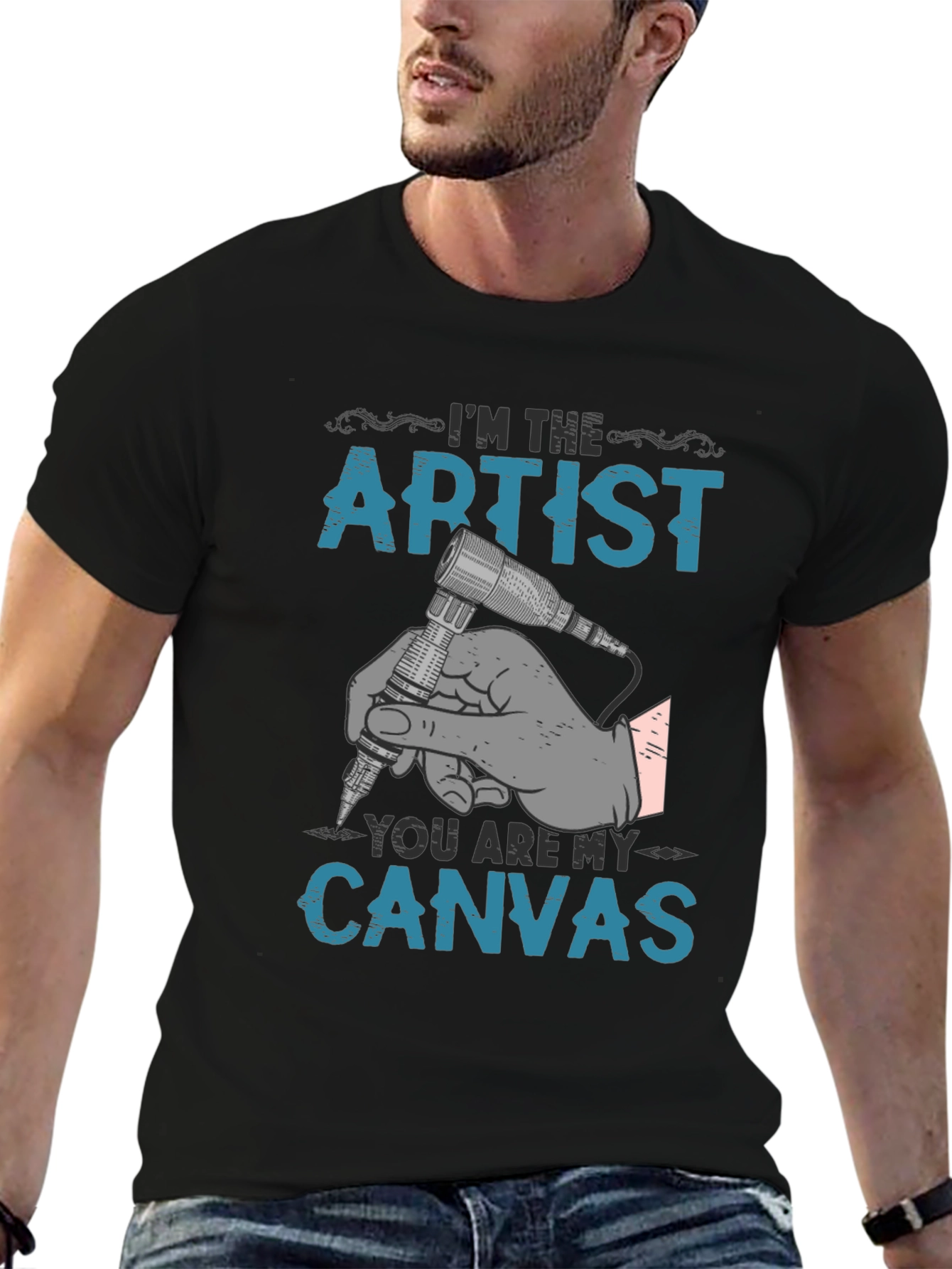 Artist Canvas T-Shirt - Tattoo Design