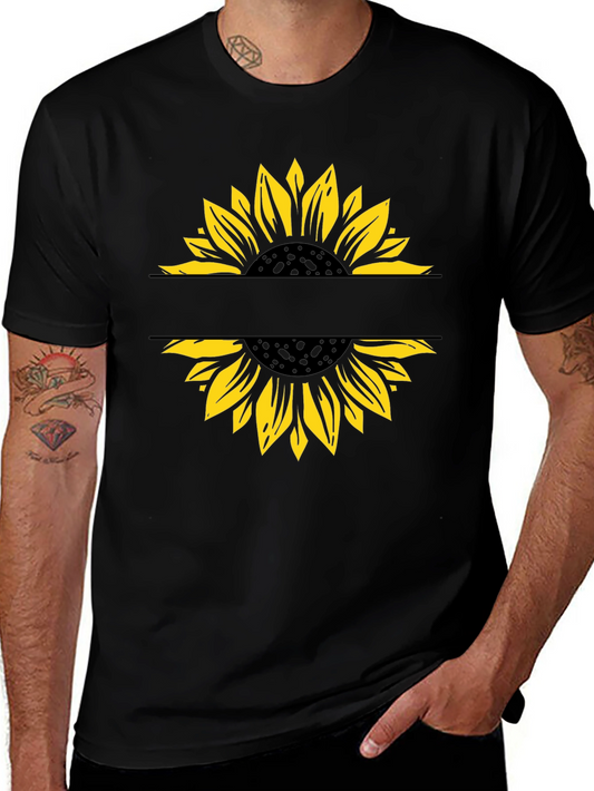 Sunflower Graphic T-Shirt - Modern Split Design