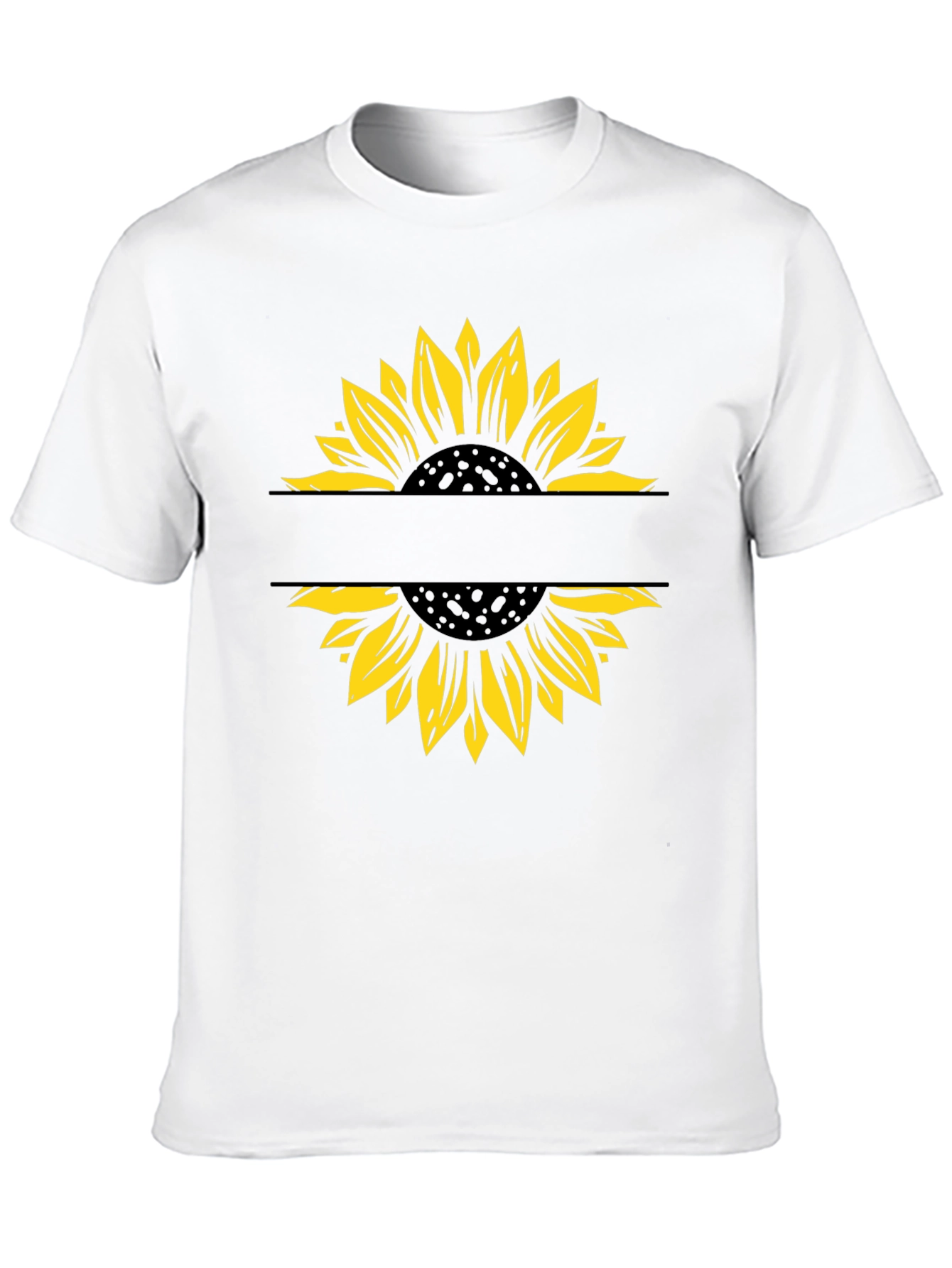 Sunflower Graphic T-Shirt - Modern Split Design