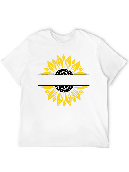 Sunflower Graphic T-Shirt - Modern Split Design