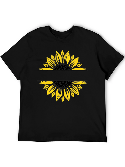 Sunflower Graphic T-Shirt - Modern Split Design