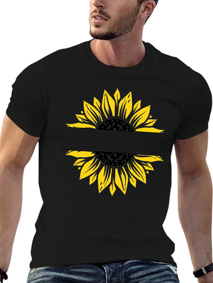 Sunflower Graphic T-Shirt - Modern Split Design