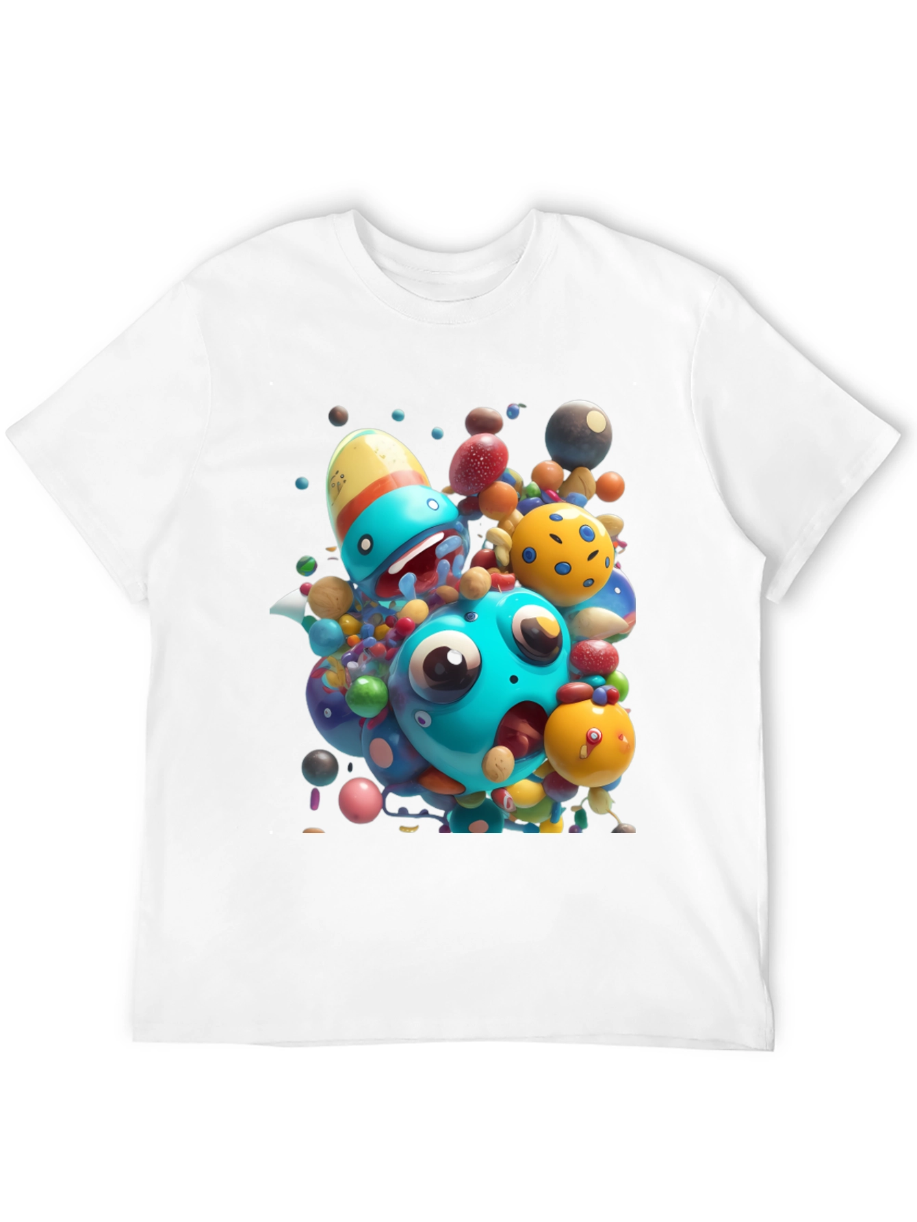 Cartoon Monster Graphic Black T-Shirt