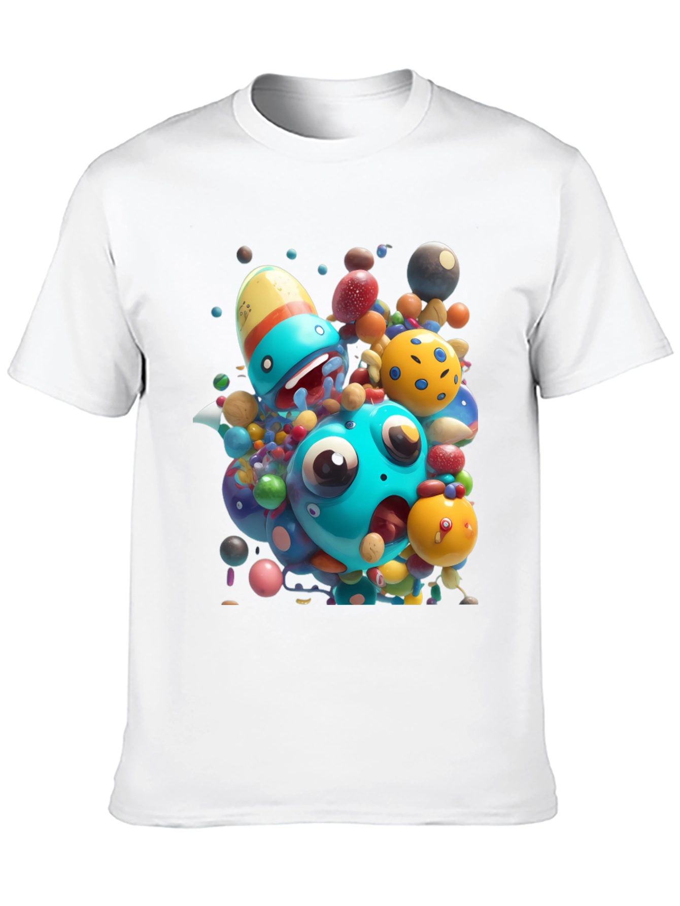 Cartoon Monster Graphic Black T-Shirt