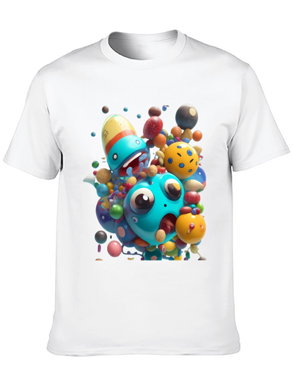 Cartoon Monster Graphic Black T-Shirt