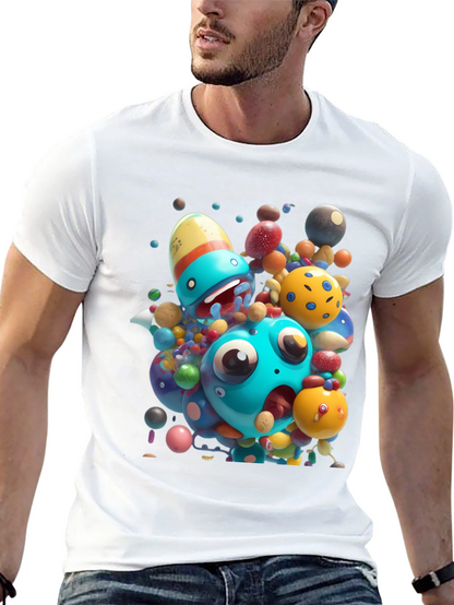 Cartoon Monster Graphic Black T-Shirt