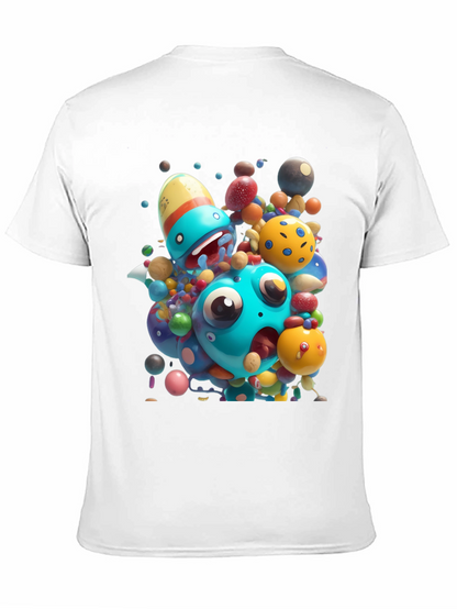 Cartoon Monster Graphic Black T-Shirt