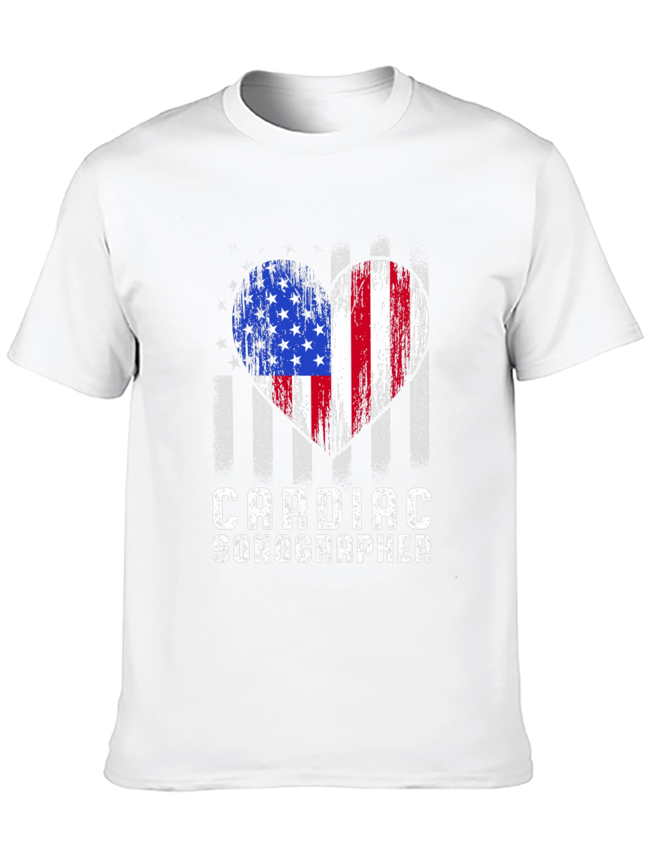 Cardiac Sonographer American Flag Heart T-Shirt