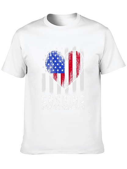 Cardiac Sonographer American Flag Heart T-Shirt