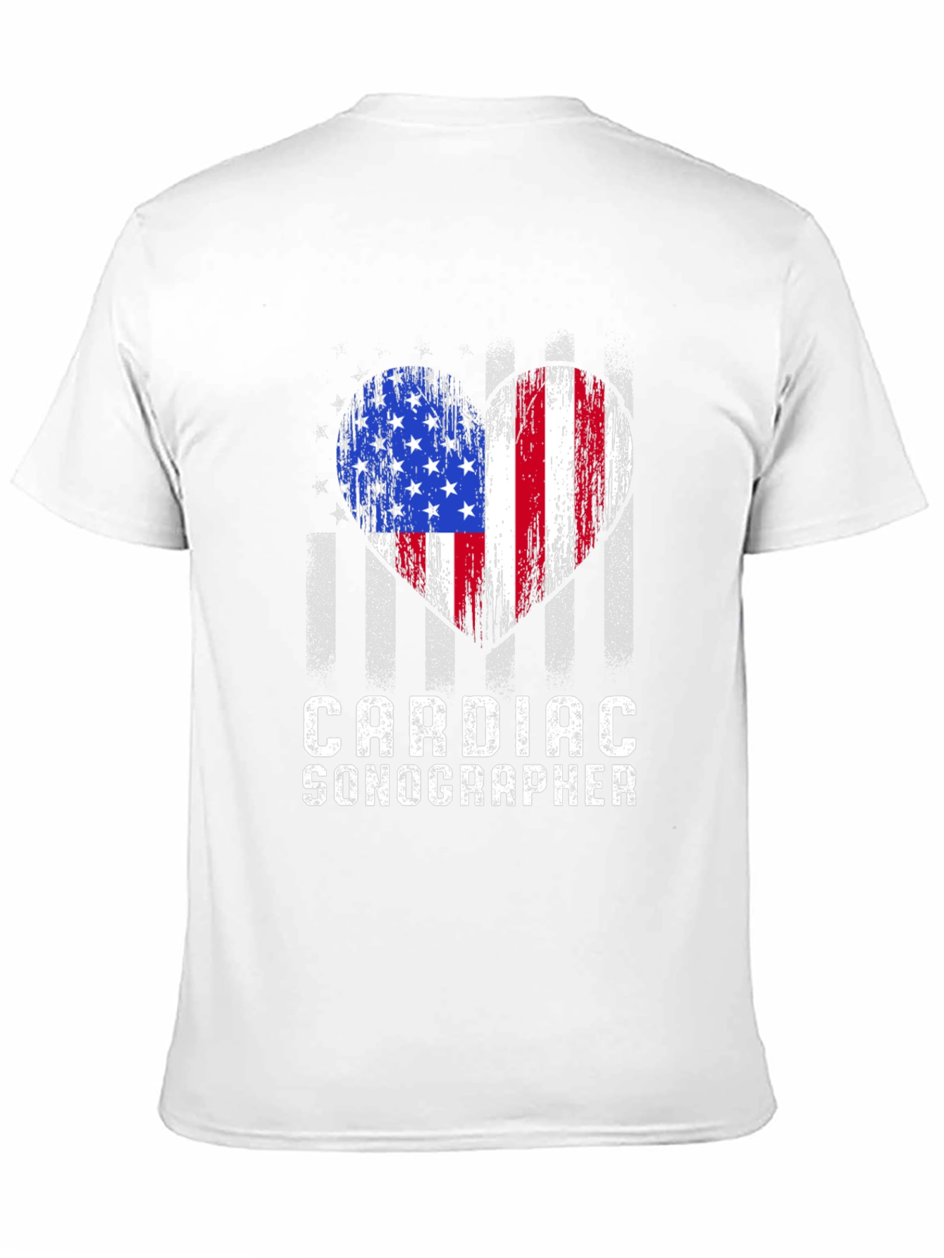 Cardiac Sonographer American Flag Heart T-Shirt