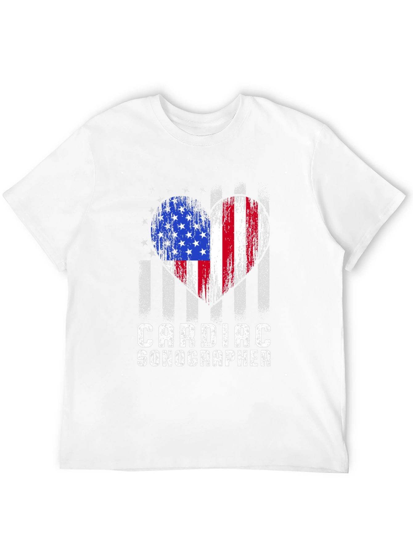 Cardiac Sonographer American Flag Heart T-Shirt