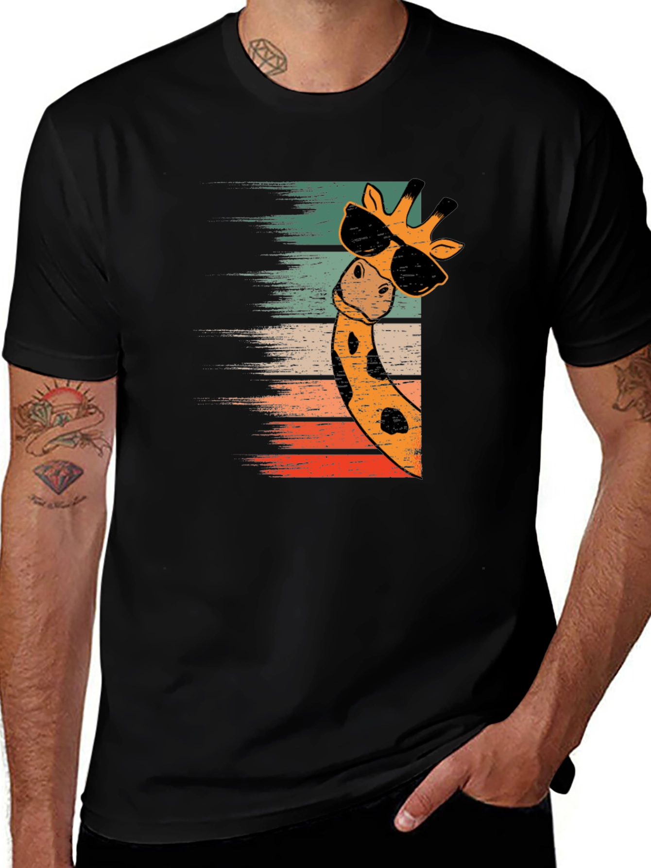 Cool Giraffe Retro Style T-Shirt