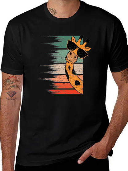 Cool Giraffe Retro Style T-Shirt