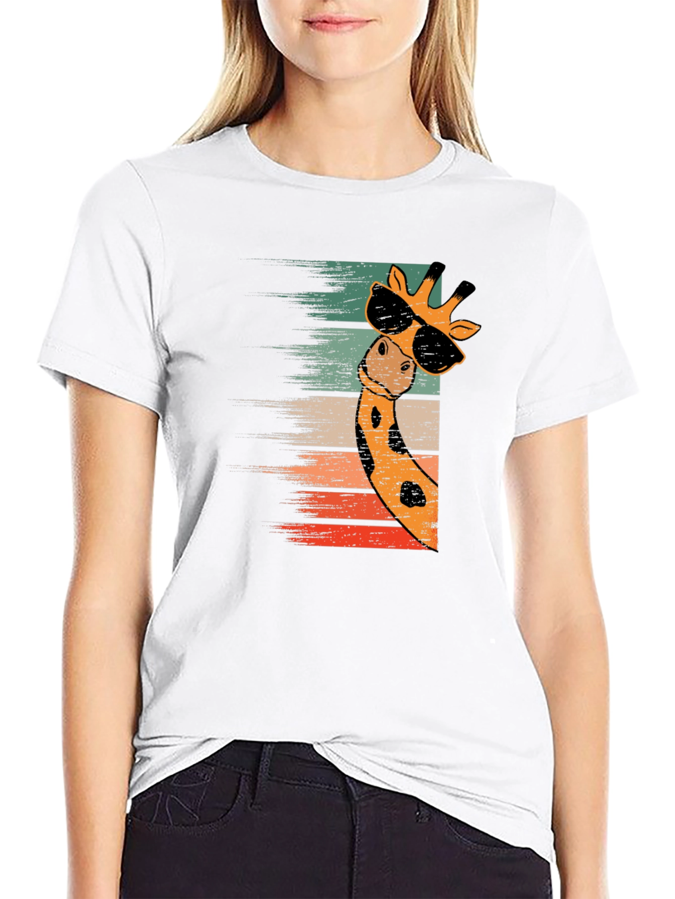 Cool Giraffe Retro Style T-Shirt