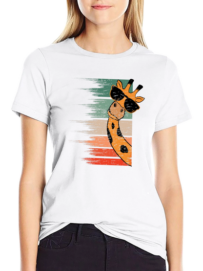 Cool Giraffe Retro Style T-Shirt