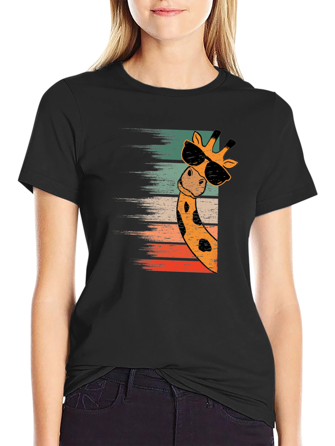 Cool Giraffe Retro Style T-Shirt