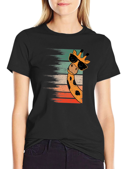 Cool Giraffe Retro Style T-Shirt