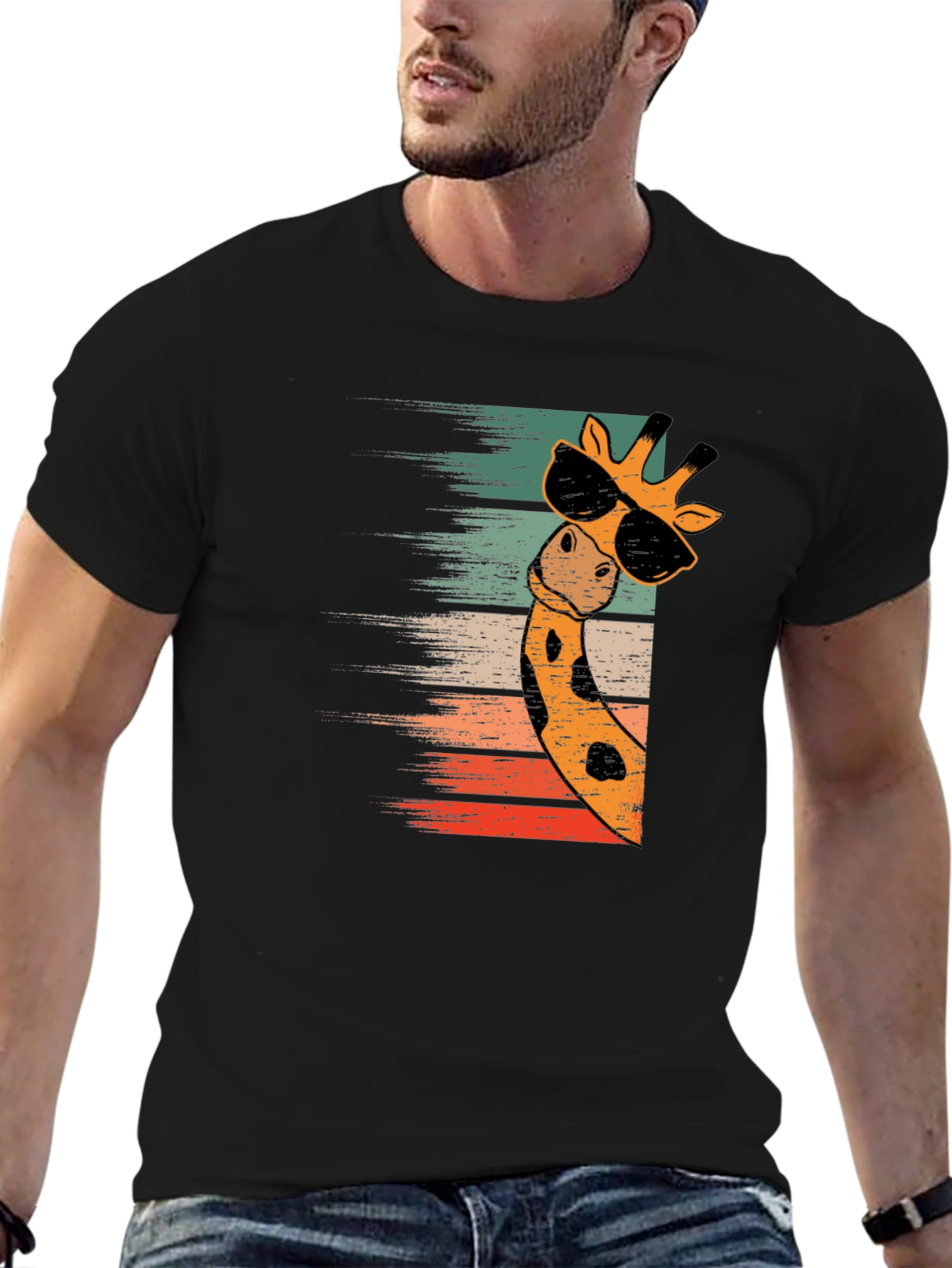 Cool Giraffe Retro Style T-Shirt