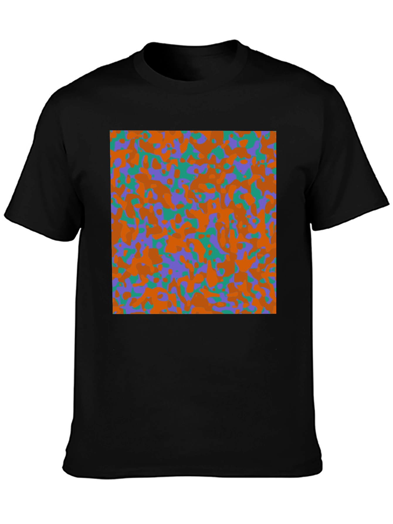 Camouflage Pattern Black T-Shirt