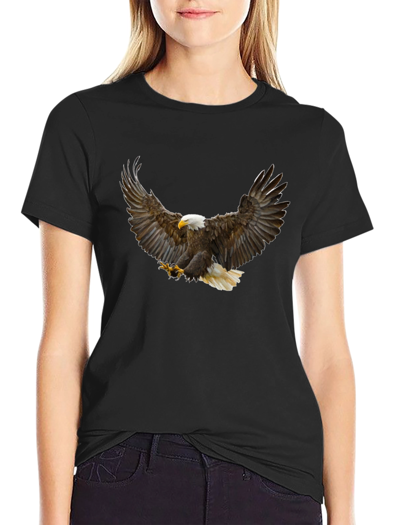 Bald Eagle Graphic T-Shirt - Mens Black Tee