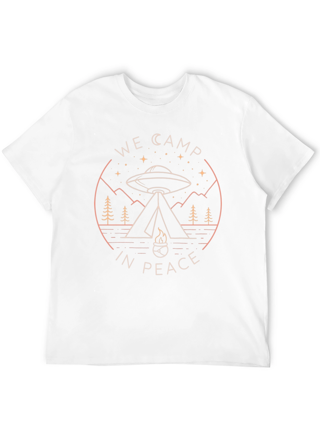 We Camp in Peace Alien UFO Graphic Tee