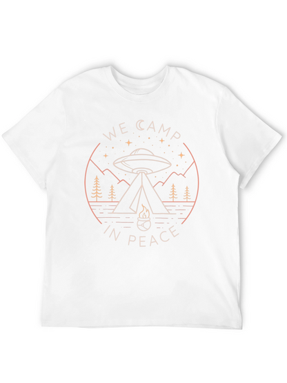 We Camp in Peace Alien UFO Graphic Tee
