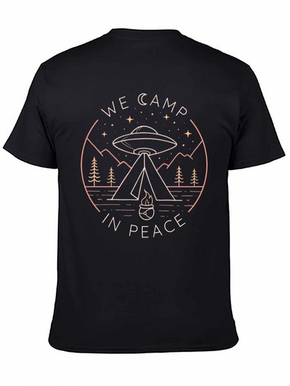 We Camp in Peace Alien UFO Graphic Tee