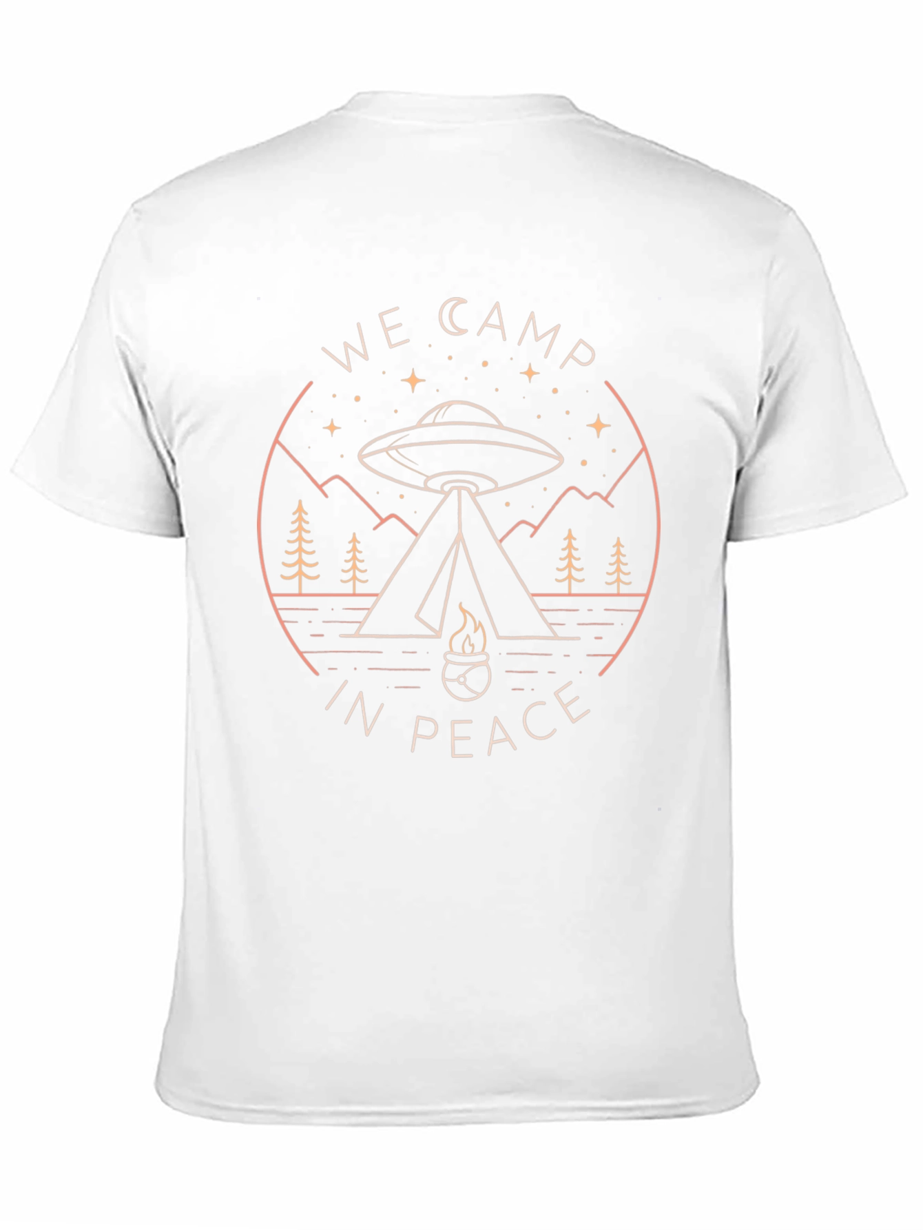 We Camp in Peace Alien UFO Graphic Tee