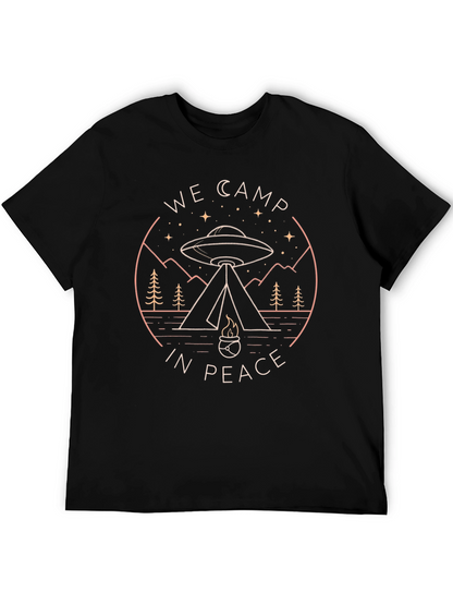 We Camp in Peace Alien UFO Graphic Tee