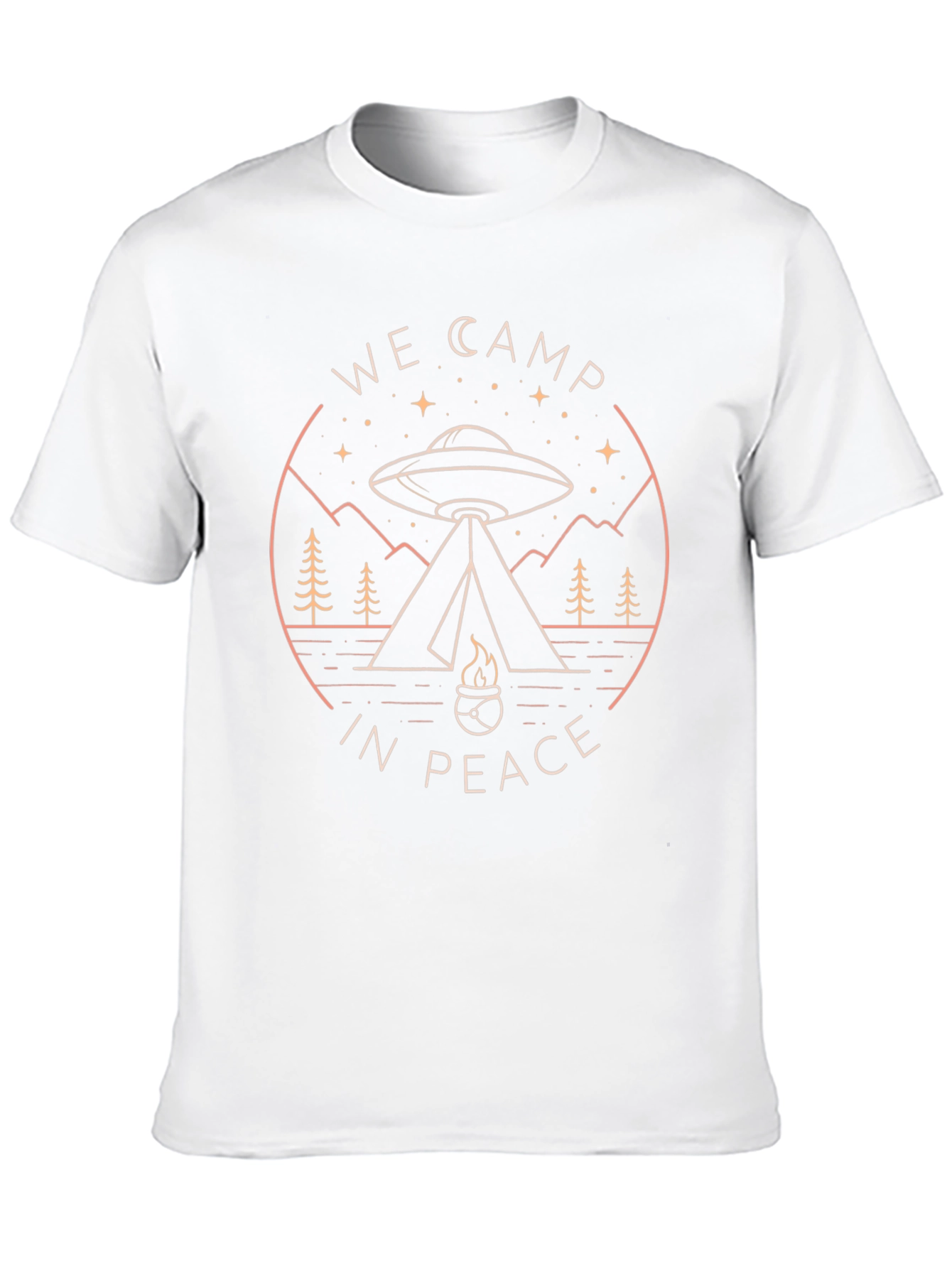 We Camp in Peace Alien UFO Graphic Tee